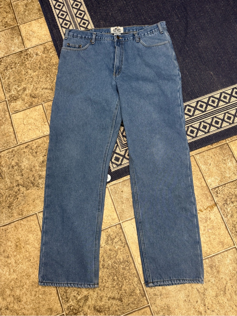 Preowned Old Mill Men's Lined Jeans Size 38x34 Item #PHK7738